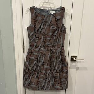 Beth Bowley Elegant Taupe and Gray Sleeveless Dress (Size 8)